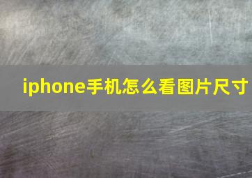 iphone手机怎么看图片尺寸