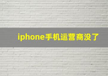 iphone手机运营商没了