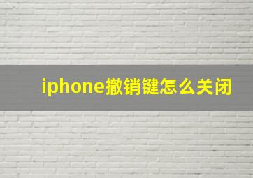 iphone撤销键怎么关闭