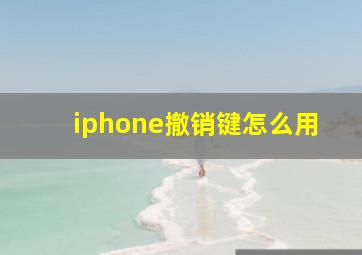 iphone撤销键怎么用