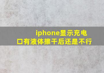 iphone显示充电口有液体擦干后还是不行