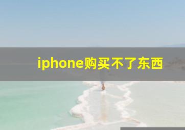 iphone购买不了东西