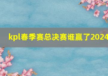 kpl春季赛总决赛谁赢了2024