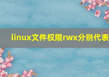 linux文件权限rwx分别代表