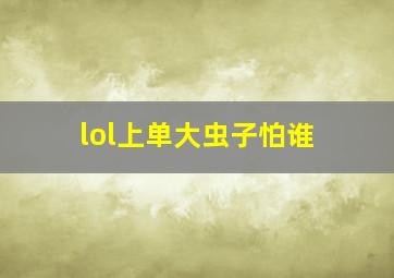 lol上单大虫子怕谁