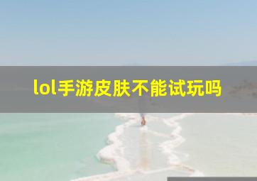 lol手游皮肤不能试玩吗