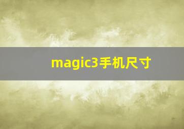 magic3手机尺寸