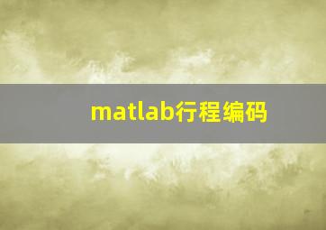 matlab行程编码