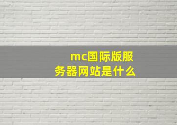 mc国际版服务器网站是什么