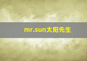 mr.sun太阳先生