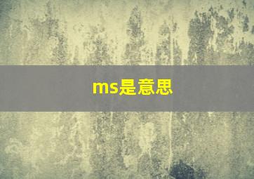 ms是意思