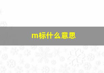 m标什么意思