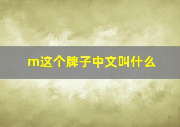 m这个牌子中文叫什么