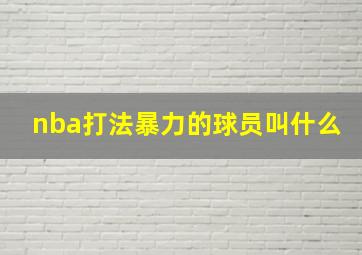 nba打法暴力的球员叫什么