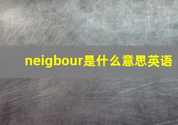 neigbour是什么意思英语