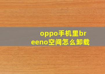 oppo手机里breeno空间怎么卸载