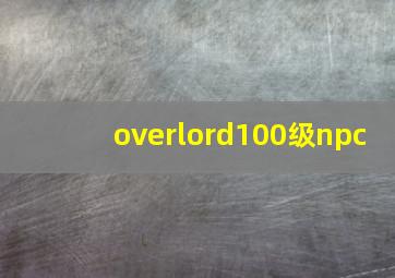 overlord100级npc