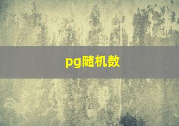 pg随机数