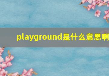 playground是什么意思啊