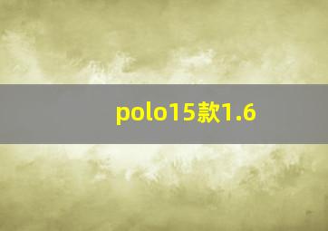 polo15款1.6