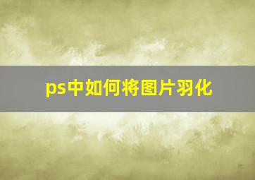 ps中如何将图片羽化