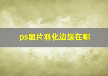 ps图片羽化边缘在哪