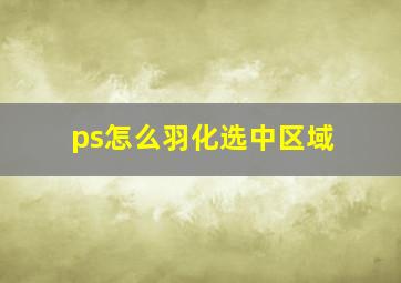 ps怎么羽化选中区域