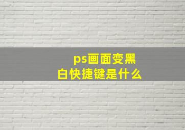 ps画面变黑白快捷键是什么