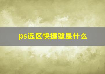 ps选区快捷键是什么