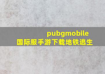 pubgmobile国际服手游下载地铁逃生