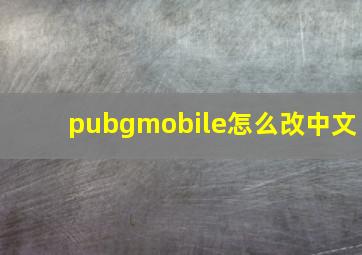 pubgmobile怎么改中文