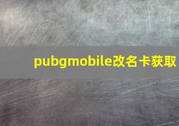 pubgmobile改名卡获取