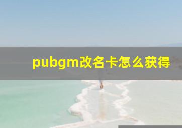 pubgm改名卡怎么获得