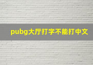 pubg大厅打字不能打中文