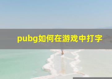 pubg如何在游戏中打字