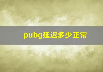 pubg延迟多少正常