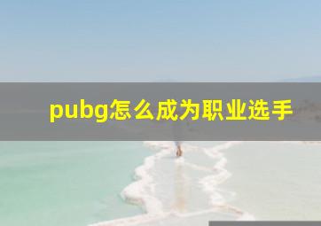 pubg怎么成为职业选手