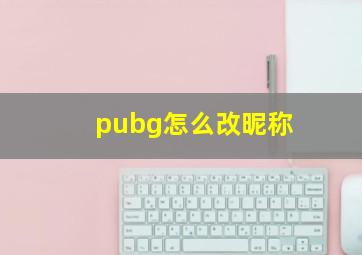 pubg怎么改昵称