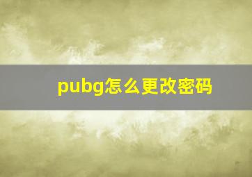 pubg怎么更改密码