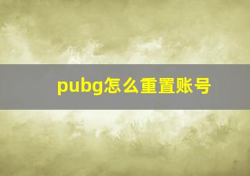 pubg怎么重置账号