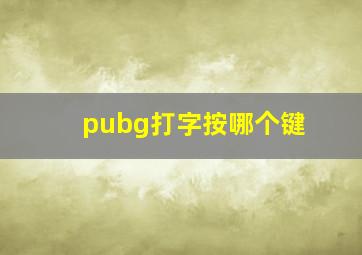 pubg打字按哪个键