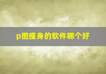 p图瘦身的软件哪个好