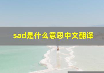 sad是什么意思中文翻译