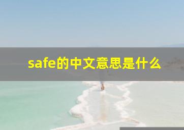 safe的中文意思是什么