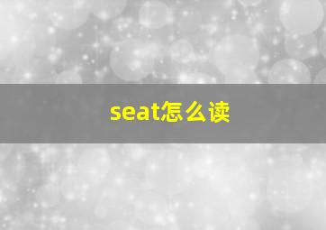 seat怎么读