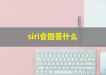 siri会回答什么