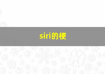 siri的梗