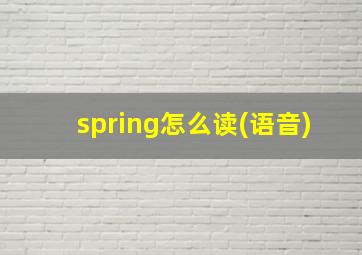 spring怎么读(语音)