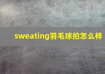 sweating羽毛球拍怎么样