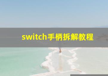 switch手柄拆解教程